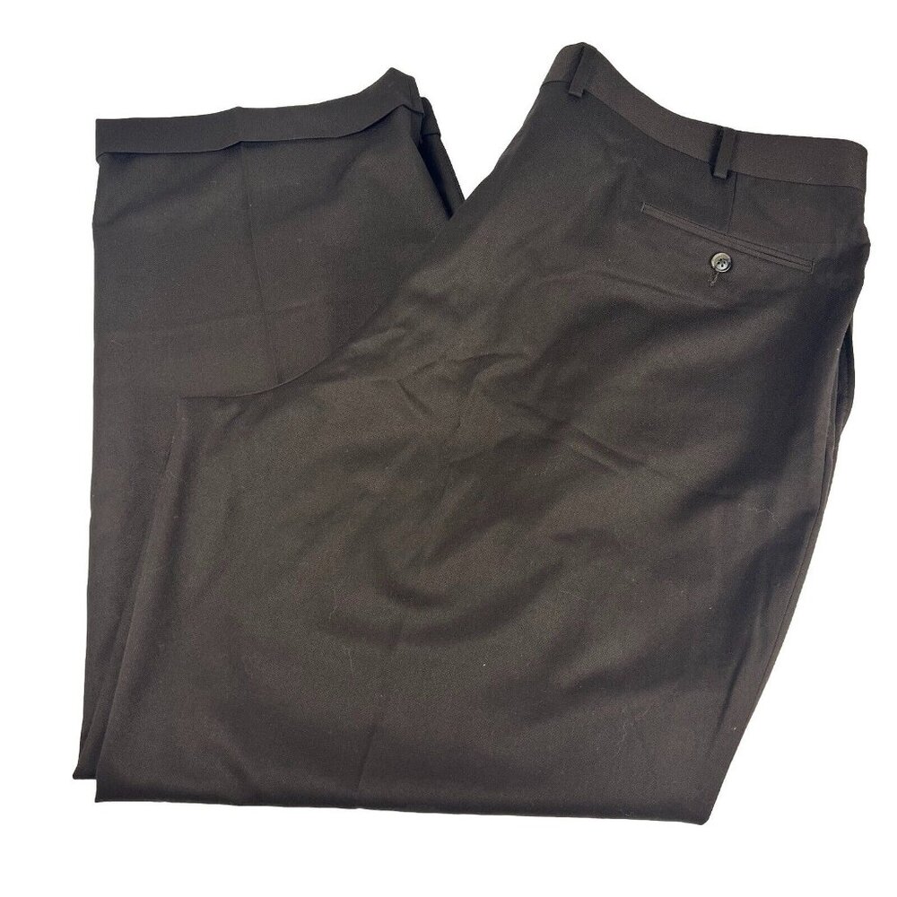 Sean John Brown Wide Leg Flat Front Dress Slack Trousers Pants Size 46x30